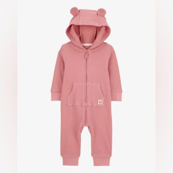 Carter's Pink Hooded Thermal with Ears - Picture 1 of 2